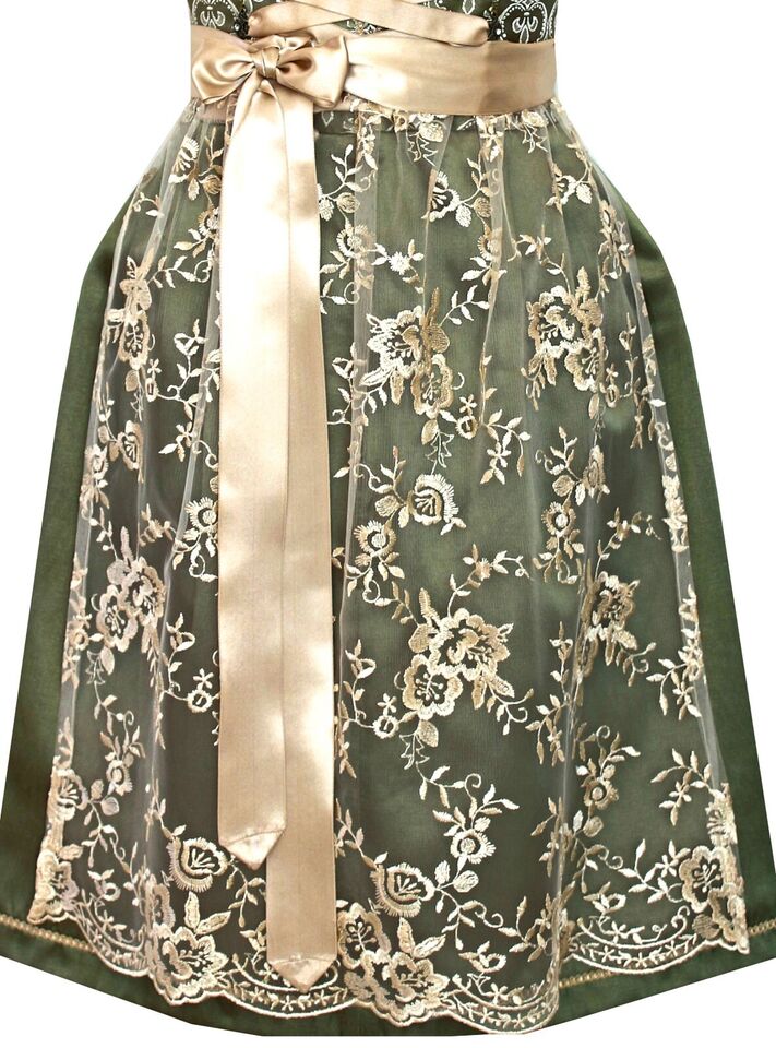 Alpenmärchen Midi Dirndl aus Exklusiver Kollektion inkl. Spitzenschürze Gr.36