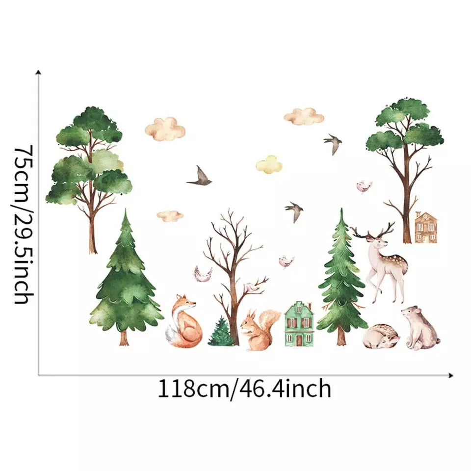 Wandaufkleber, Wald, Baum, Pflanze, Wolke, DIY-Wanddekorationen