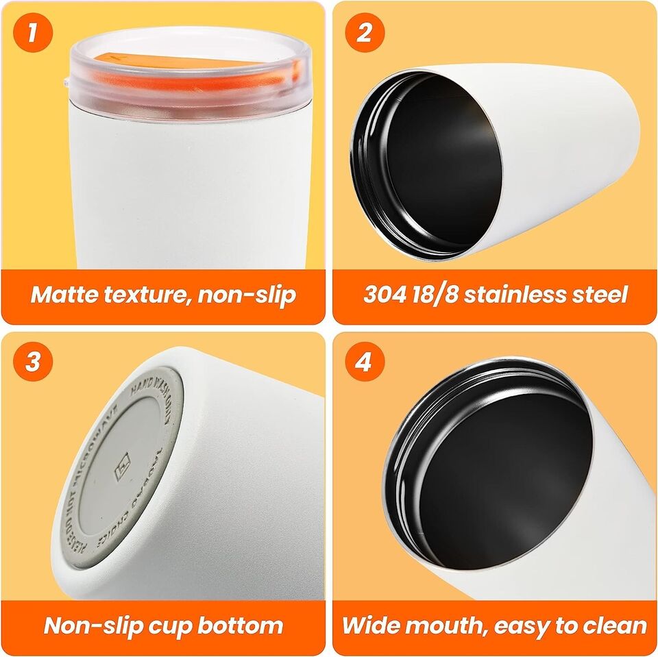 Surejoy Thermobecher 480ml, Kaffeebecher To Go, Edelstahl Doppelwandig Vakuum