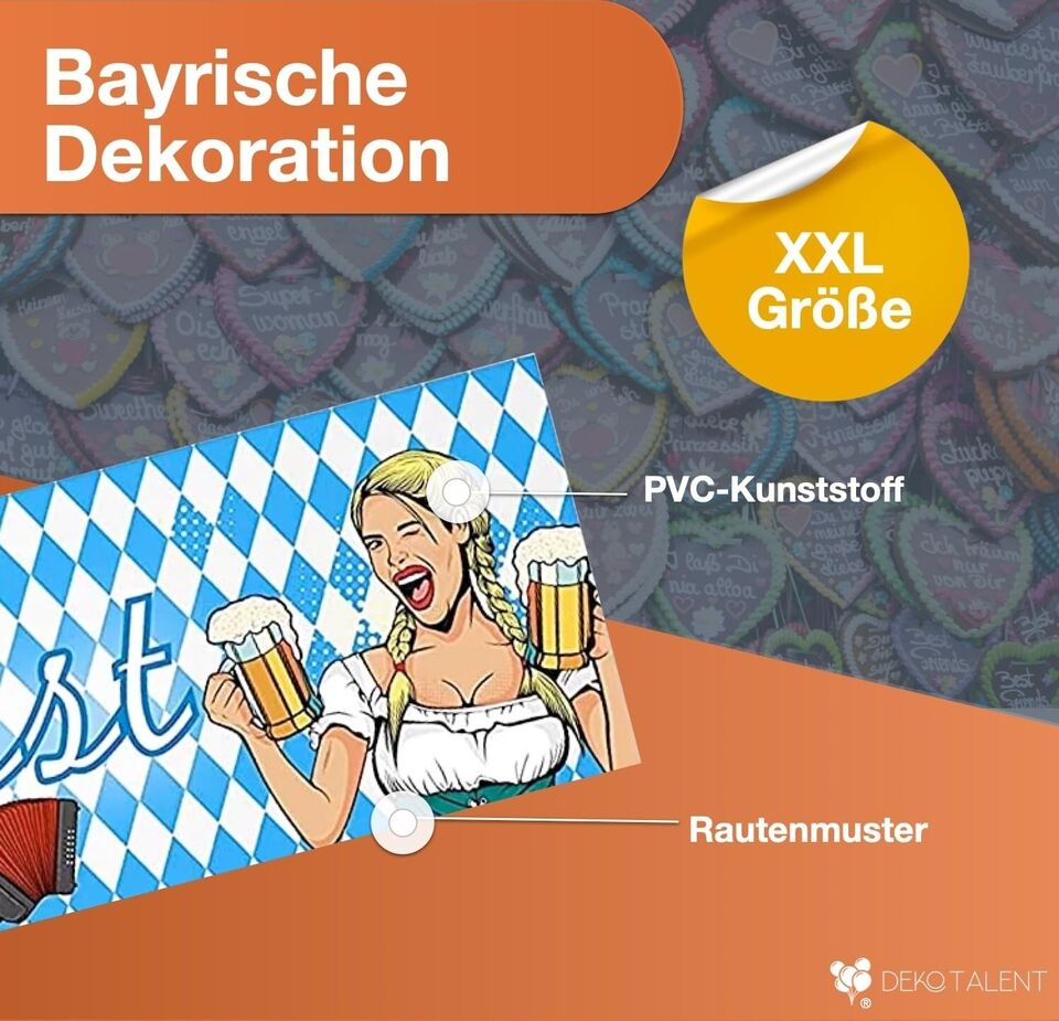 XXL Banner 40 x 150 cm Wiesn Dekoration zum Aufhängen " Oktoberfest "