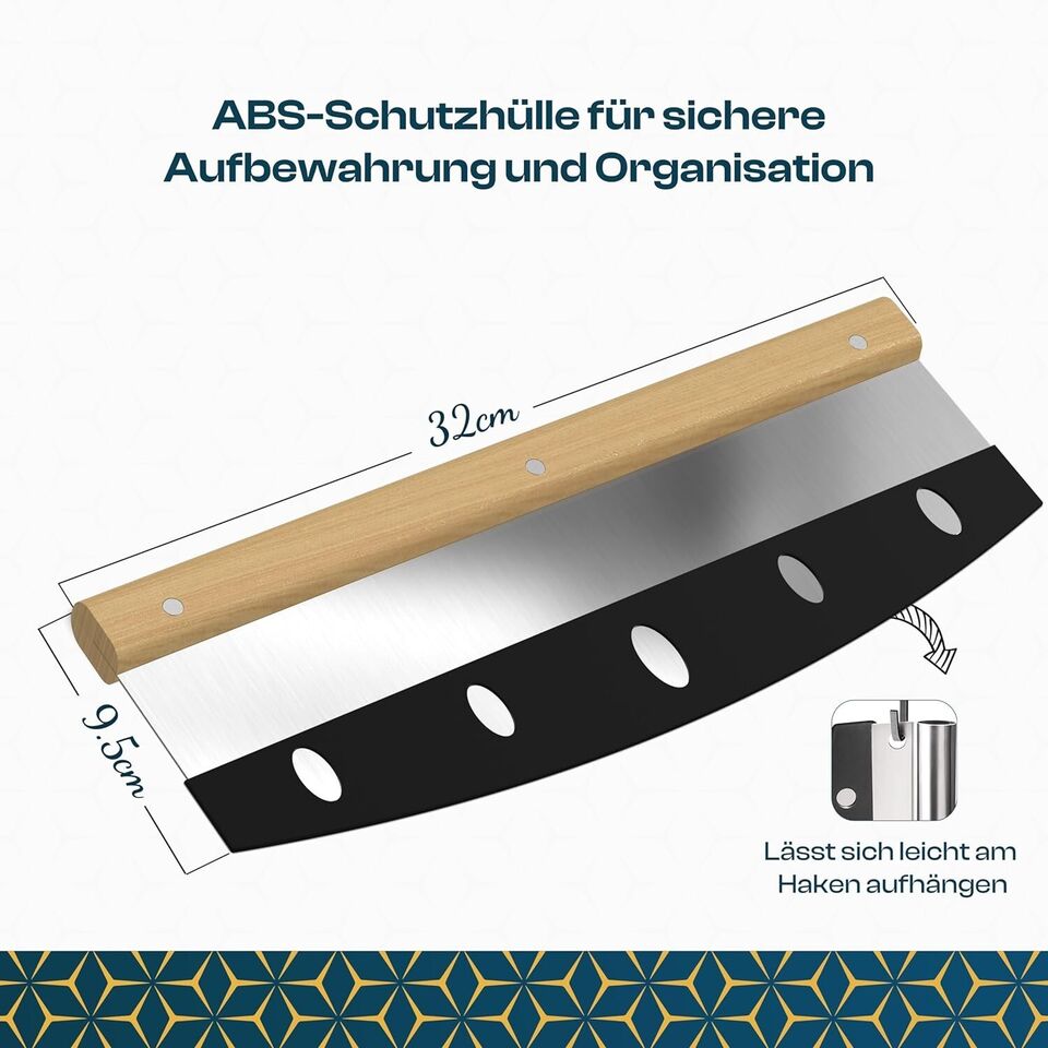 RAAFI 32 mm Pizzamesser. 1 mm Dicke Professionel und Scharfe