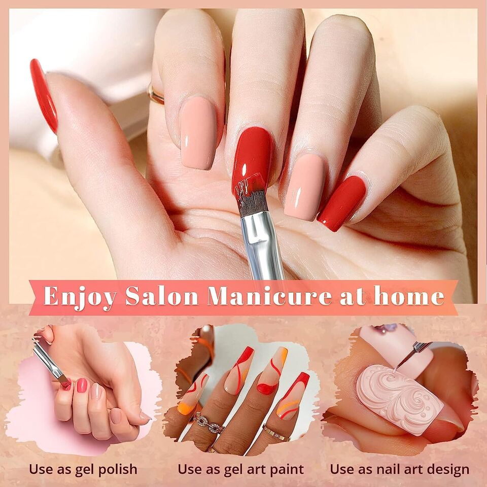 Skymore Gel Nagellack,6 Farben Nagelgel mit Pinsel