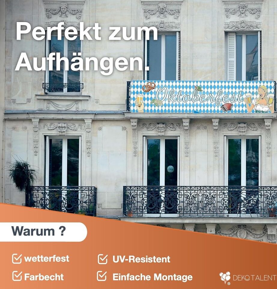 XXL Banner 40 x 150 cm Wiesn Dekoration zum Aufhängen " Oktoberfest "