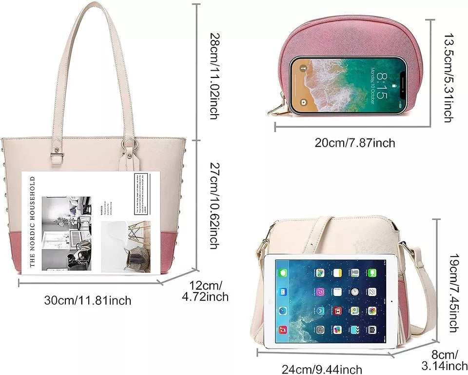 JOSEKO Handtasche Damen Set - Rosa