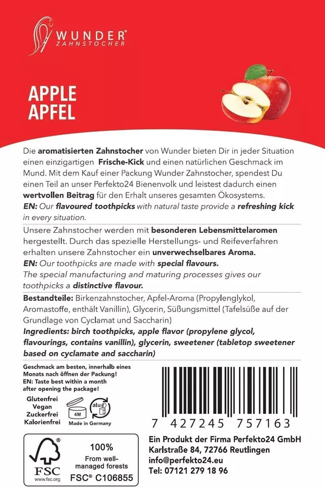 80 Zahnstocher mit Geschmack - Wunder Zahnstocher