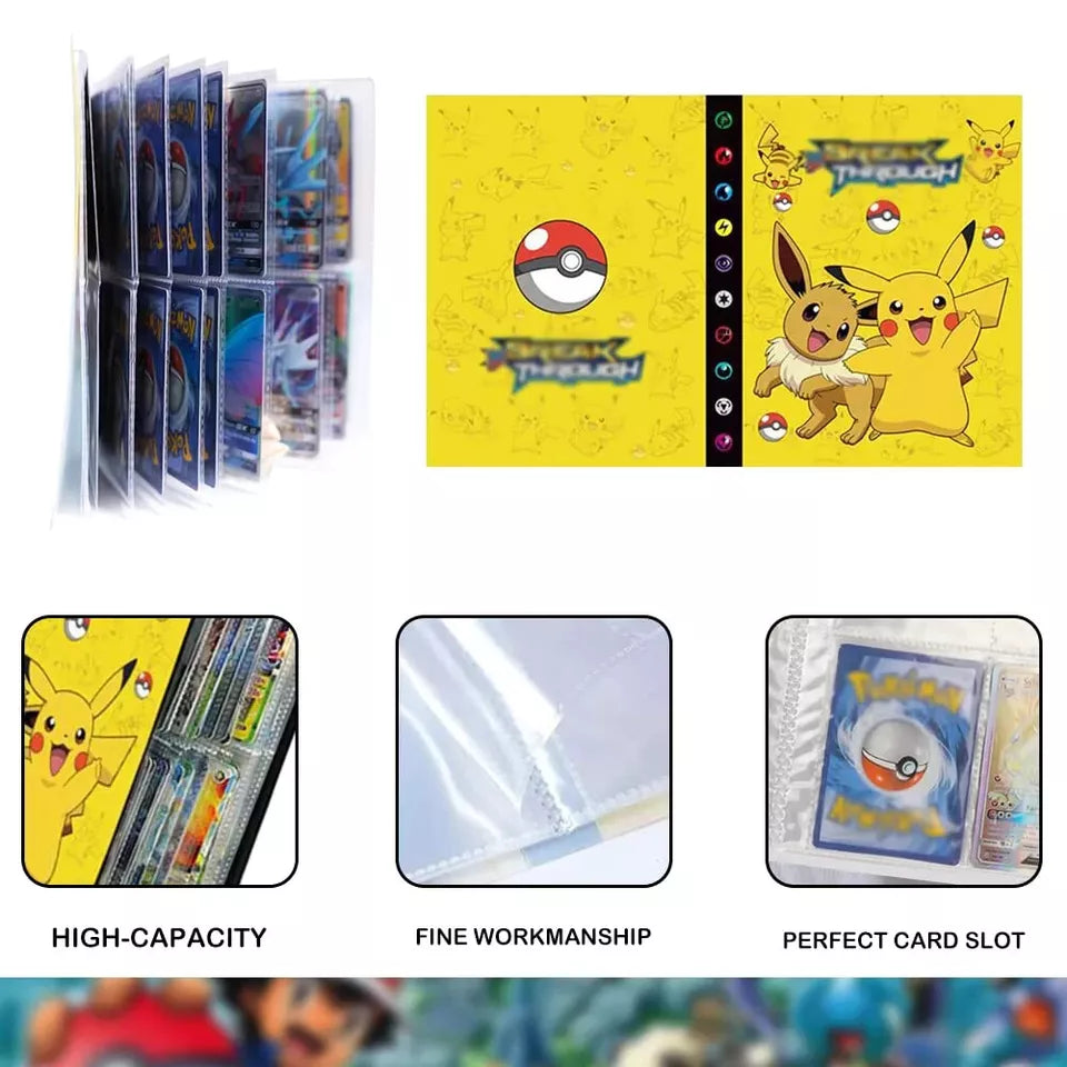 Sammelalbum für Karten, z.B. Pokemon, 30 Seiten-240 Karten, zufälliges Design