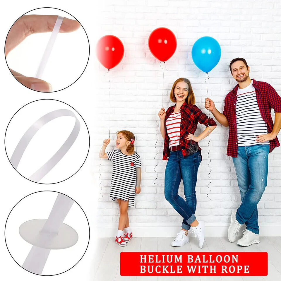 50 Stück Ballonverschlüsse Helium mit Schnur, Ballonverschluss für Hochzeit