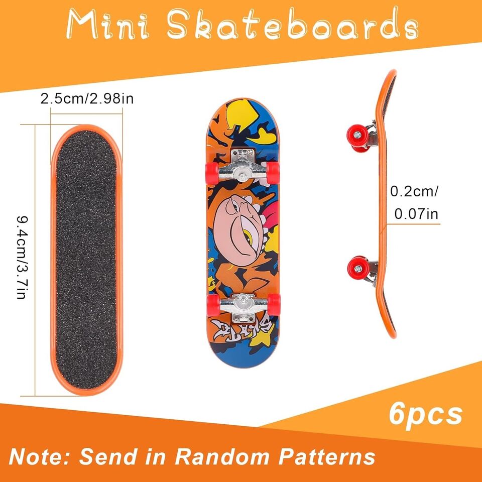 Finger-Skateboard-Set, 6-teiliges Mini-Fingerboard-Finger-Skateboard,
