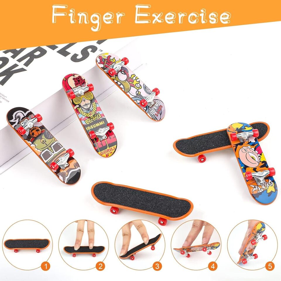 Finger-Skateboard-Set, 6-teiliges Mini-Fingerboard-Finger-Skateboard,