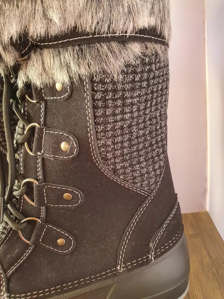 Schneestiefel Damen Warmes Plüschfutter, Winddicht Gr. 38