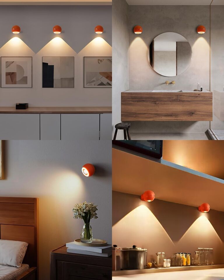LED Wandleuchte Innen,Wandlampe mit Bewegungsmelder type-C - orange