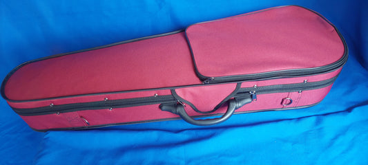 Violinenkoffer Rot mit dunkelblauem Samt