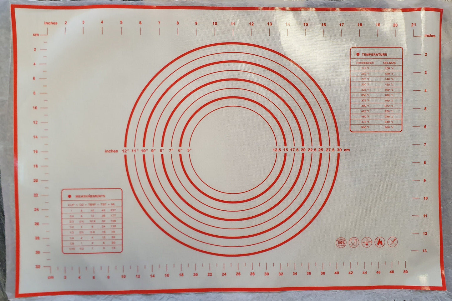 Backmatte Silikon, Rutschfest Back Unterlagen Set für Fondant Gebäck Pizza Matte 60x40cm