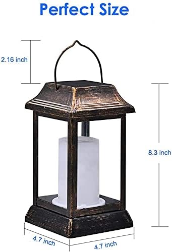 Solar Laternenlichter ,Metall flackernde Flamme Bronze,2 Stück