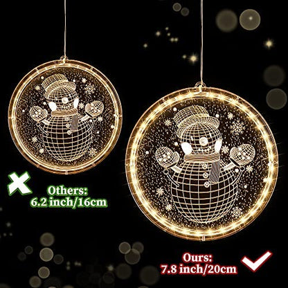 Hiboom Weihnachtsfensterlichter, 3D-Hängelichter für den Innenbereich
