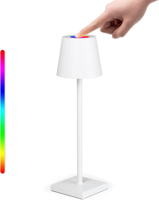 Dimmbare LED Akku-Tischlampe aus Metall Akkubetrieben mit Touch-Schalter für Innen und Außenbereich