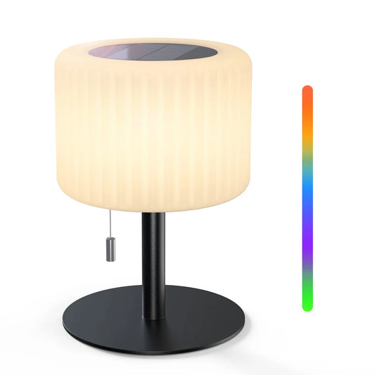 GGII Solar-Tischlampe für den Außenbereich, dimmbar, 7 RGB-Farben,