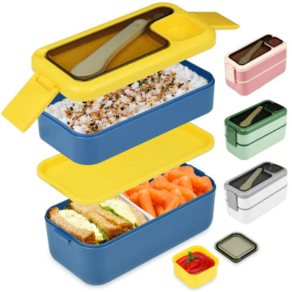 HONZUEN Lunchbox, auslaufsichere Bento-Box für Kinder und Erwachsene mit Fächern