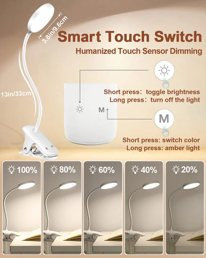 Leselampe Bett, 36 LED Klemmlampe Bett mit Touch Dimmbar