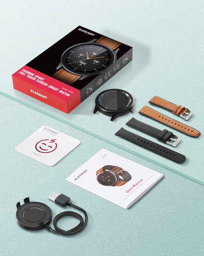 ELEGIANT C530 Smartwatch, IP68, Fitness-Tracker mit 2 Armbändern