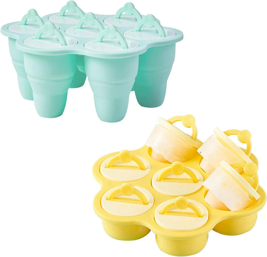 Eisformen aus Silikon, 2 Stück faltbare Eisformen aus Silikon für Eis am Stiel