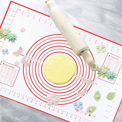 Backmatte Silikon, Rutschfest Back Unterlagen Set für Fondant Gebäck Pizza Matte 60x40cm