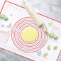 Backmatte Silikon, Rutschfest Back Unterlagen Set für Fondant Gebäck Pizza Matte 60x40cm