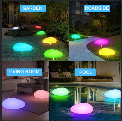 Solarlampen für Außen, Solarlampe Garten Led Solarleuchte mit Fernbedienung 8 Farben Solar-Deko-Stein Solar