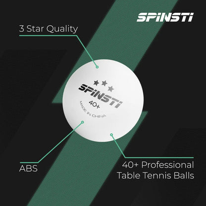 SPINSTI Tischtennisbälle, 12er-Set, weiß, 40 professionelle ABS