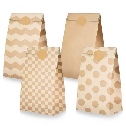 Weihnachtsgeschenktüten, Weihnachtstüten 40 Stück, Papiertüten mit 100 Aufklebern für Weihnachten,
