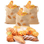 3er Pack Brotbeutel aus Leinen, wiederverwendbarer Bäckerleinen Brotbeutel, Brotbeutel mit Kordelzug, für Beutel für Brot, Baguette