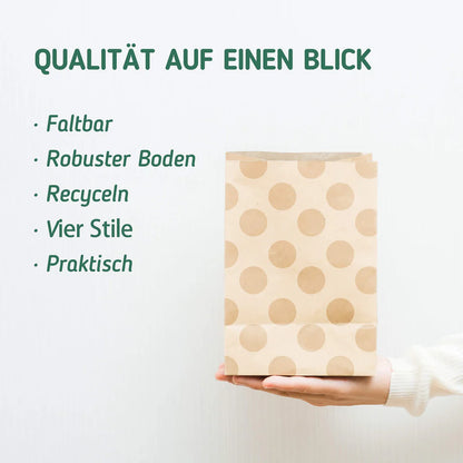 Weihnachtsgeschenktüten, Weihnachtstüten 40 Stück, Papiertüten mit 100 Aufklebern für Weihnachten,