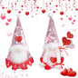 Deko-Zwerge zum Muttertag, 2-teiliges rotes Deko-Zwerg-Set zum Muttertag, Puppen-Zwerg aus Plüsch, Geschenke zum Valentinstag „Ich liebe dich“