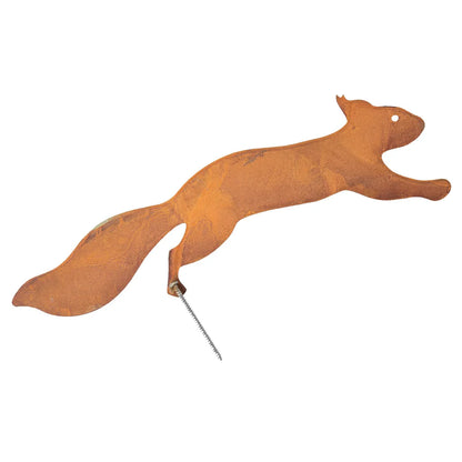 Rostiges Eichhörnchen zum Einschrauben in Holz, Metall Baumstecker