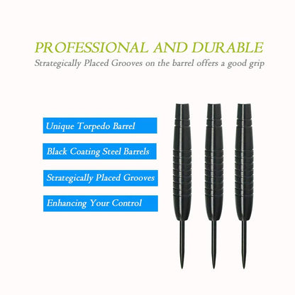 Miuezuth Darts mit Metallspitze für Dartboard, 6 Steeldarts mit Stahlspitze