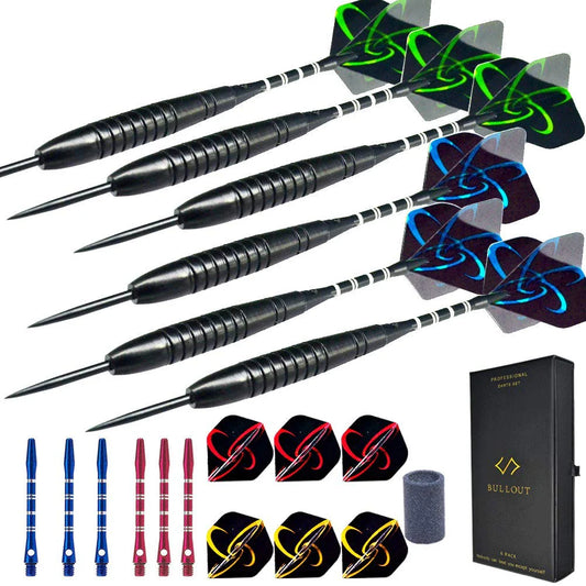Miuezuth Darts mit Metallspitze für Dartboard, 6 Steeldarts mit Stahlspitze