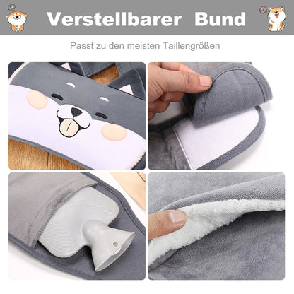AnNissa Wärmflaschen, Wärmflaschen mit Bezug und Gürtel,