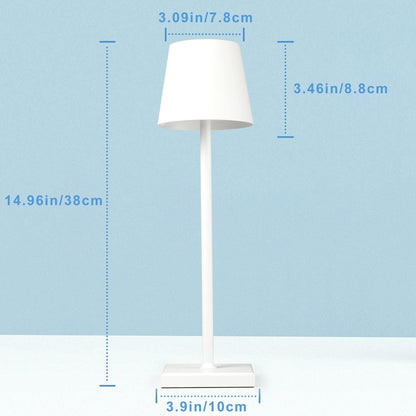 Dimmbare LED Akku-Tischlampe aus Metall Akkubetrieben mit Touch-Schalter für Innen und Außenbereich
