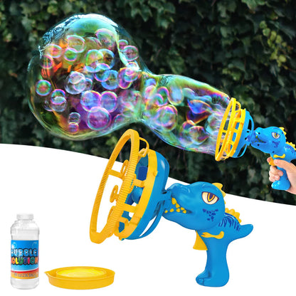 Seifenblasen-Shooter für Kinder, Dinosaurier-Seifenblasenmaschine mit 236 ml Seifenblasenflüssigkei