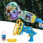 Seifenblasen-Shooter für Kinder, Dinosaurier-Seifenblasenmaschine mit 236 ml Seifenblasenflüssigkei