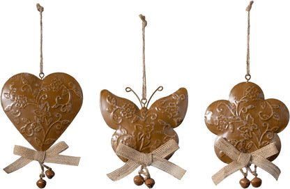 Valery Madelyn 3X Dekoaufhänger aus Metal, 13cm Herbstdeko Blumendeko