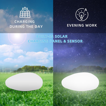 Solarlampen für Außen, Solarlampe Garten Led Solarleuchte mit Fernbedienung 8 Farben Solar-Deko-Stein Solar