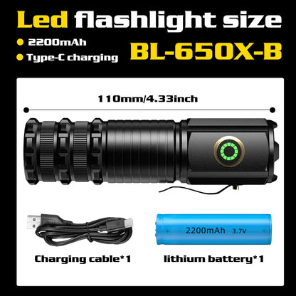 SPORWAY LED-Taschenlampe wiederaufladbar, Mini-Taschenlampe 5 Modi COB