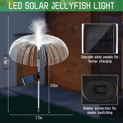 Solarlampen für den Garten im Freien, 2 Stück Quallen-Gartendekoration für draußen