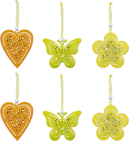 Valery Madelyn 6X Dekoaufhänger aus Metal, 7.5cm Frühlingsdeko zum Aufhängen, Osteranhänger Hochzeit Baumschmuck