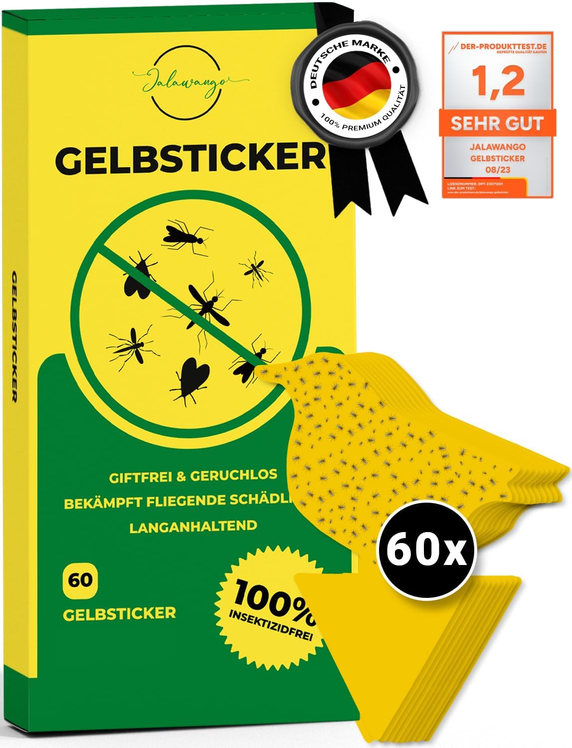Gelbsticker Trauermücken | Premium Gelbtafeln mit Befestigung - Vogelform | Effektive Klebefalle