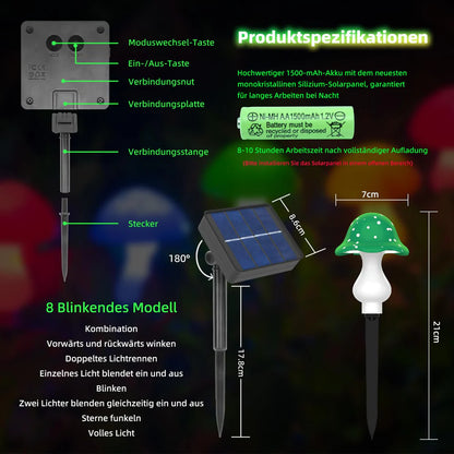 Solar-Pilzlichter für Gartendekoration, dekorative Pilzlichter
