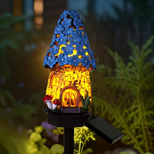 Qidoe Märchenhaus Solarlampen für Außen Garten: Solarleuchte Wasserdichte LED Solar Licht