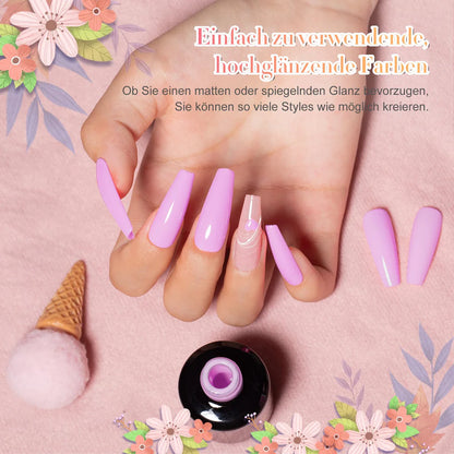 23-teiliges UV-Gel-Nagellack-Set von Mobray, rosa-violetter Gel-Nagellack für Frühling und Sommer