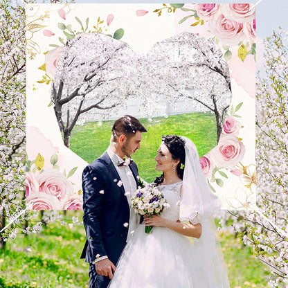 Hochzeitslaken zum Ausschneiden, 200x180cm Bettlaken mit Herz Hochzeit, Just Married Hochzeitslaken, Bettlaken Hochzeit Ausschneiden